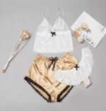 Satin and Lace Three Piece Sleepwear Set by My Secret Drawer® mysecretdrawer.at 57