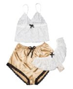 Satin and Lace Three Piece Sleepwear Set by My Secret Drawer® mysecretdrawer.at 55