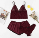 Satin and Lace Three Piece Sleepwear Set by My Secret Drawer® mysecretdrawer.at 60