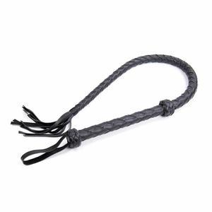 Leather BDSM Flogger Whip by My Secret Drawer® - Black