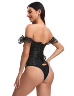 Elegant Black Off-Shoulder Lace Victorian Corset With Panties by My Secret Drawer® mysecretdrawer.at 31