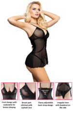 Elegance Eyelash Lace and Satin Underwired Chemise by My Secret Drawer® mysecretdrawer.at 29