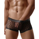 My Secret Drawer® Men's Faux-Leather Sheer Black Boxers - 2 pack