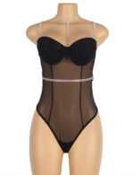 Black Sheer Teddy with Faux Diamond Accents by My Secret Drawer® mysecretdrawer.at 41