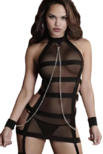 Banded Mesh Chemise with Chains and Stockings by My Secret Drawer® mysecretdrawer.at 19