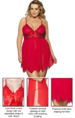 Red Sexy Draping Mesh and Lace Babydoll Set by My Secret Drawer® mysecretdrawer.at 26