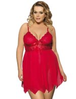 Red Sexy Draping Mesh and Lace Babydoll Set by My Secret Drawer® mysecretdrawer.at 29