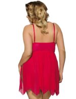 Red Sexy Draping Mesh and Lace Babydoll Set by My Secret Drawer® mysecretdrawer.at 30