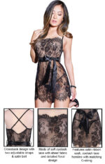 Sensual Floral Eyelash Lace Chemise by My Secret Drawer® mysecretdrawer.at 25