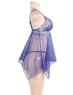 Blue Sheer Mesh Babydoll Lingerie With G String by My Secret Drawer® mysecretdrawer.at 36