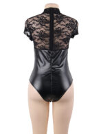 Floral Hi-Neck Lace and Faux Leather Teddy by My Secret Drawer® mysecretdrawer.at 25