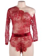 Lace Off-the-Shoulder Long Sleeve Teddy by My Secret Drawer® mysecretdrawer.at 41