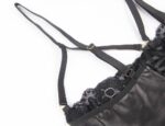 Confession Lace and Faux Leather Bra Set with Garters and Ties by My Secret Drawer® mysecretdrawer.at 43