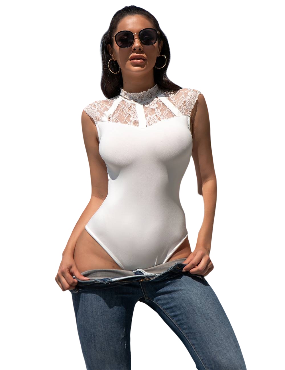 Allure Sleeveless Bodysuit With Lace Detailing by My Secret Drawer® mysecretdrawer.at