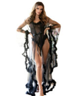 Liaison Marabou Trimmed Gossamer Gauze Robe and Teddy Set by My Secret Drawer® mysecretdrawer.at 19