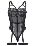 Sheer Voile and Lace Bra Teddy With Thigh Garter Bands mysecretdrawer.at 49