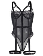 Sheer Voile and Lace Bra Teddy With Thigh Garter Bands mysecretdrawer.at 51